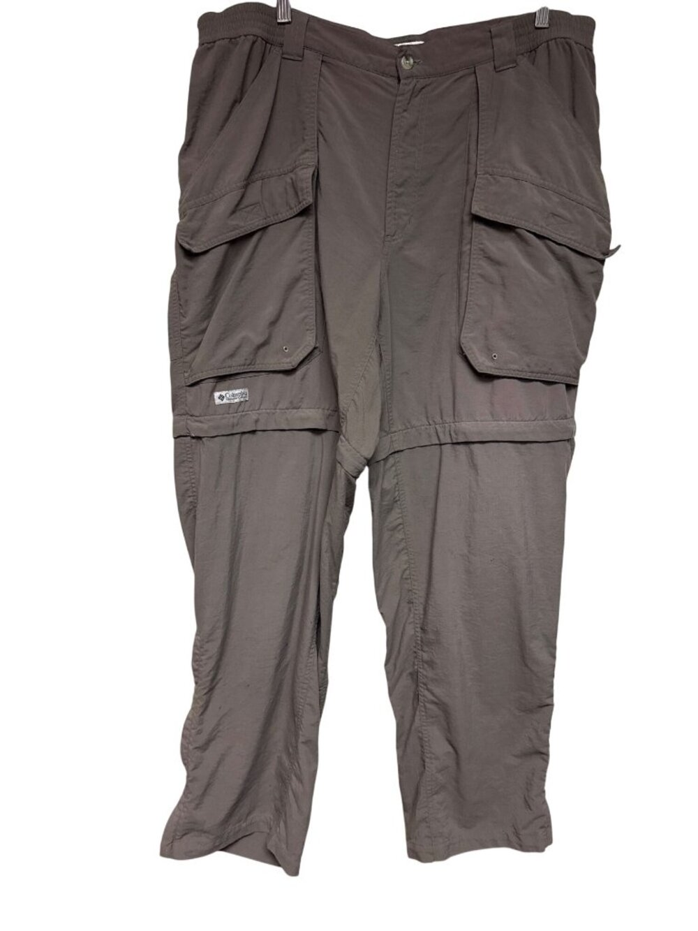 Columbia Men's XL Convertible Cargo Hiking Pants Tan Nylon Zip Off Fishing Hike